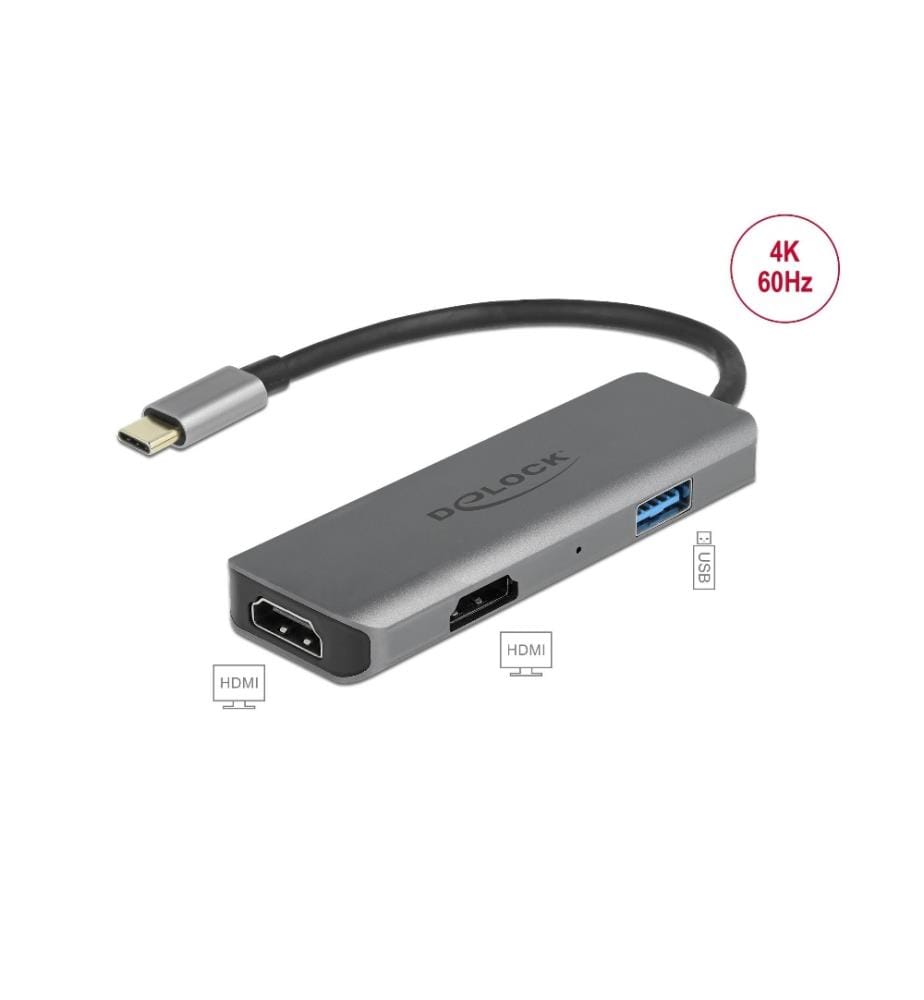 DELOCK - Adapter USB Type-C - HDMI/USB 2.0 4K 60 Hz
