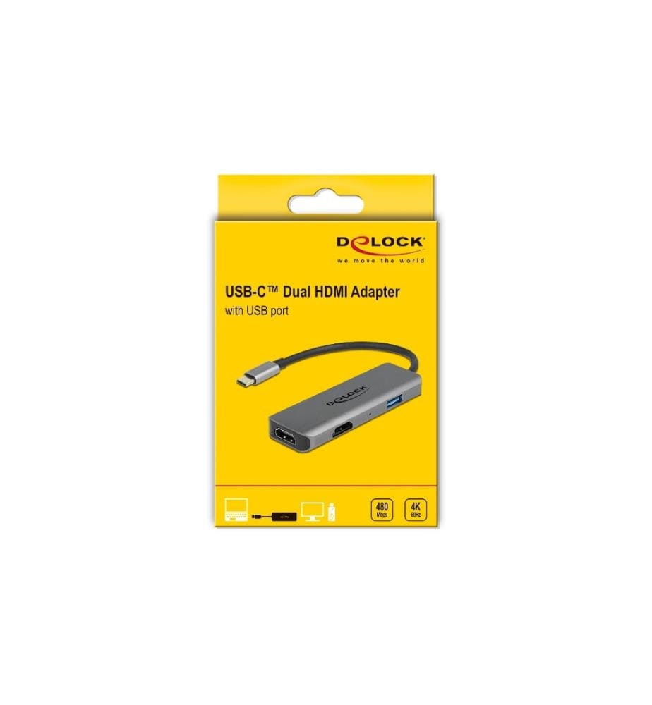 DELOCK - Adapter USB Type-C - HDMI/USB 2.0 4K 60 Hz
