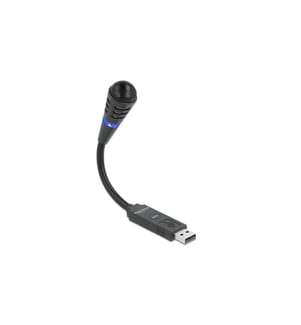 DELOCK - Microphone USB col de cygne avec bouton muet, unidirectionnel