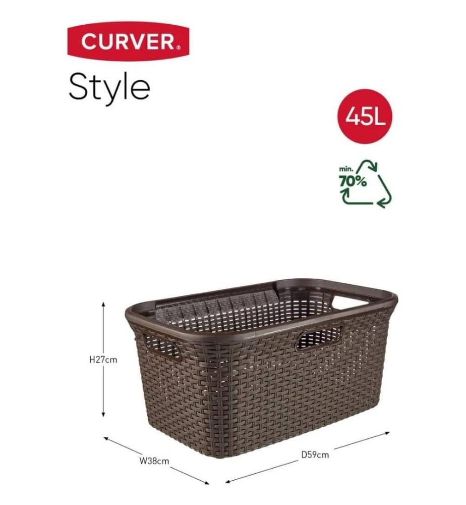 Curver CURVER Laundry Basket 45L Style Clean a… DeinDeal