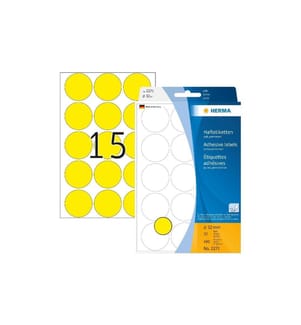 HERMA - Vielzweck-Etiketten 2271 Gelb Ø 32 mm, 32 Blatt