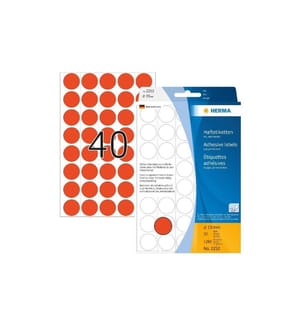 HERMA - Vielzweck-Etiketten 2252 Rot Ø 19 mm, 32 Blatt