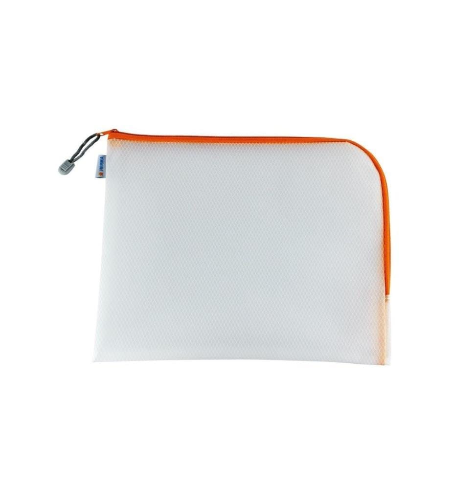 HERMA - Etui Mesh Bag 36 x 28 cm/ Orange/Weiss