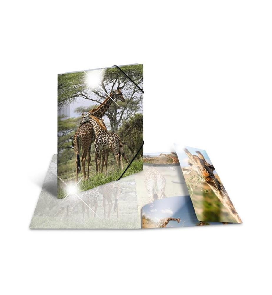 HERMA - Portfolio à ruban élastique A4 Girafe, polypropylène, avec impression intérieure