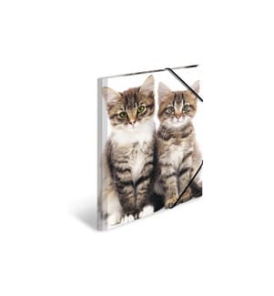 HERMA - Gummibandmappe A3 Katzen, Polypropylen, mit Innendruck