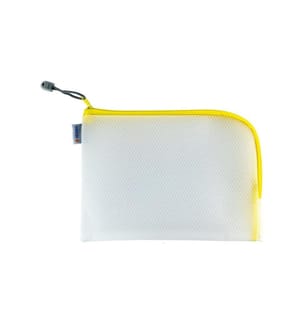HERMA - Étui Mesh Bag 26 x 20 cm, Jaune / Blanc