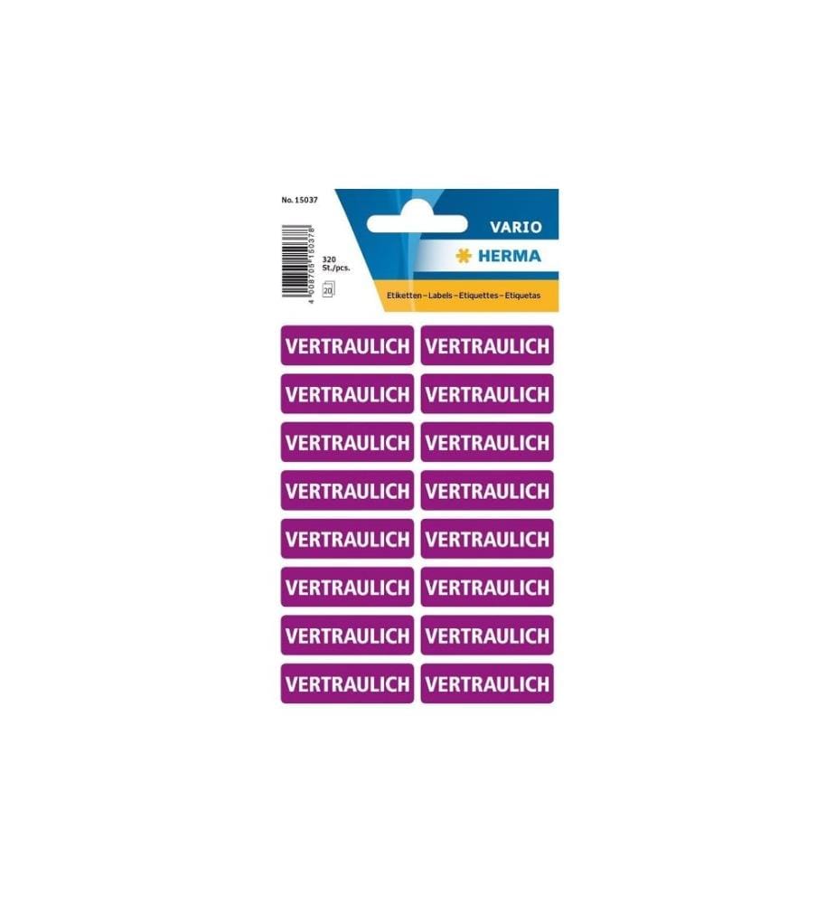 HERMA - Étiquettes de texte 12 x 40 mm Vertraulich