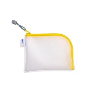 HERMA - Étui Mesh Bag A6, 10.5 x 14.8 cm, Jaune/Blanc