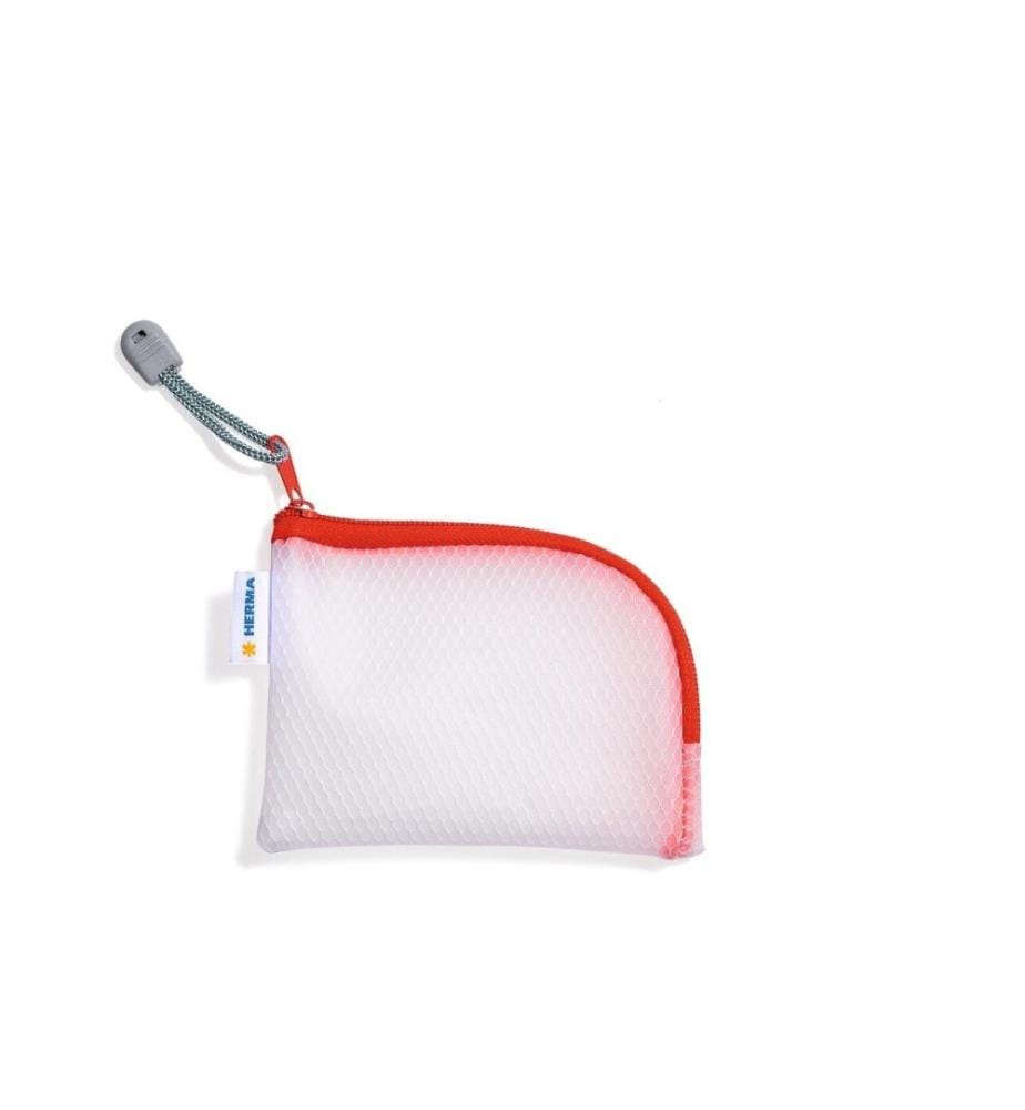 HERMA - Etui Mesh Bag A7, 7.4 x 10.5 cm, Rot/Weiss