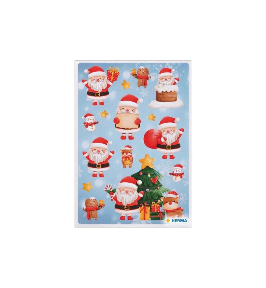 HERMA - Stickers Weihnachtssticker Weihnachtsmann 3 Blatt / 45 Sticker