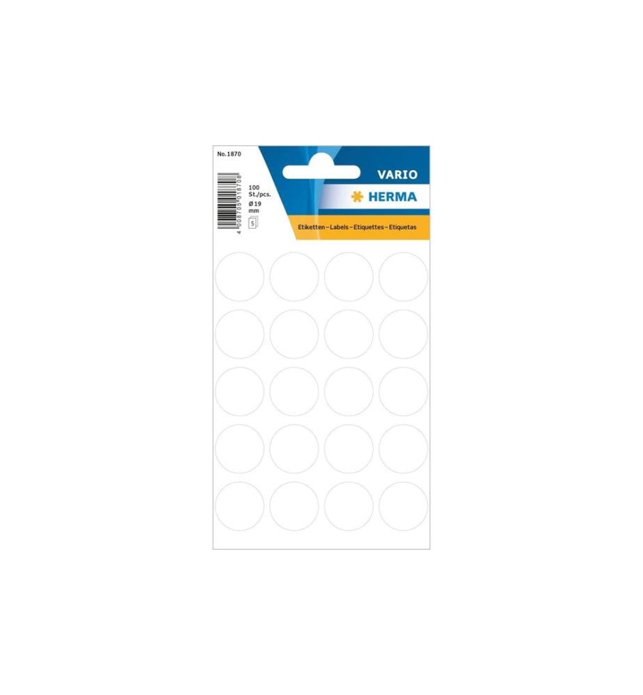 HERMA - Stickers Klebepunkte Vario Ø 19 mm, Weiss