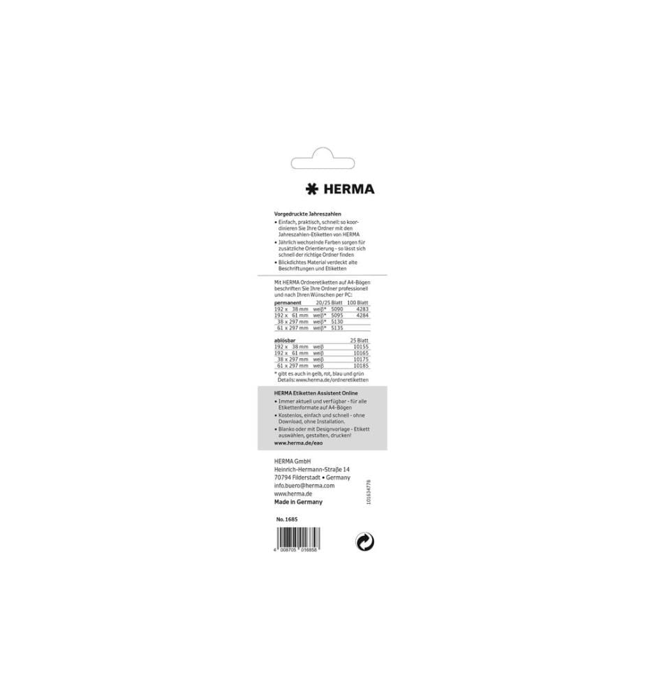 HERMA - Text-Etiketten 100 Stück, Rot, 60 x 26 mm