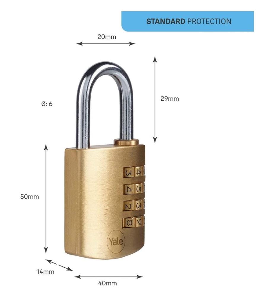 Yale Y150B, 40, 130, 1 Brass Combination Padlo… DeinDeal