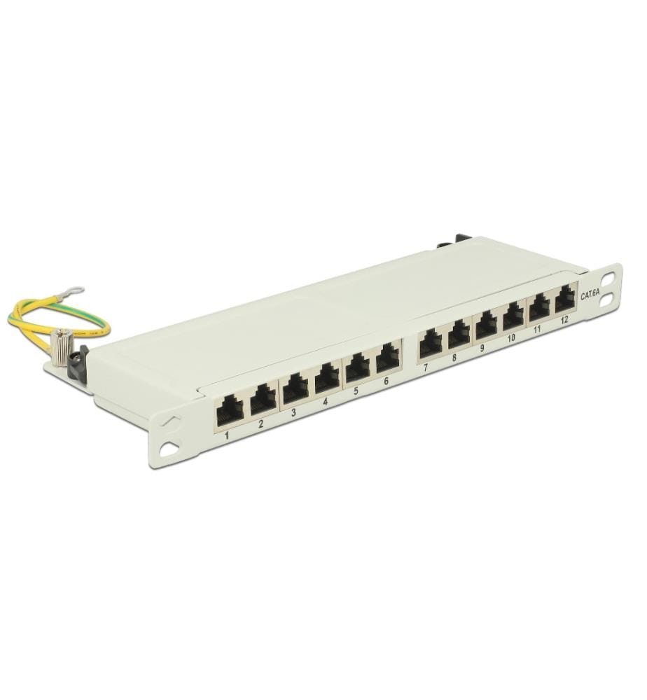 Panneau De Brassage 12 Ports CAT 6 Blindé – Rack 0,5U – 10 Gbps – Compatible CAT 5/6/7 – Montage Mural Facile – Pour Réseau Domestique Ou Pro