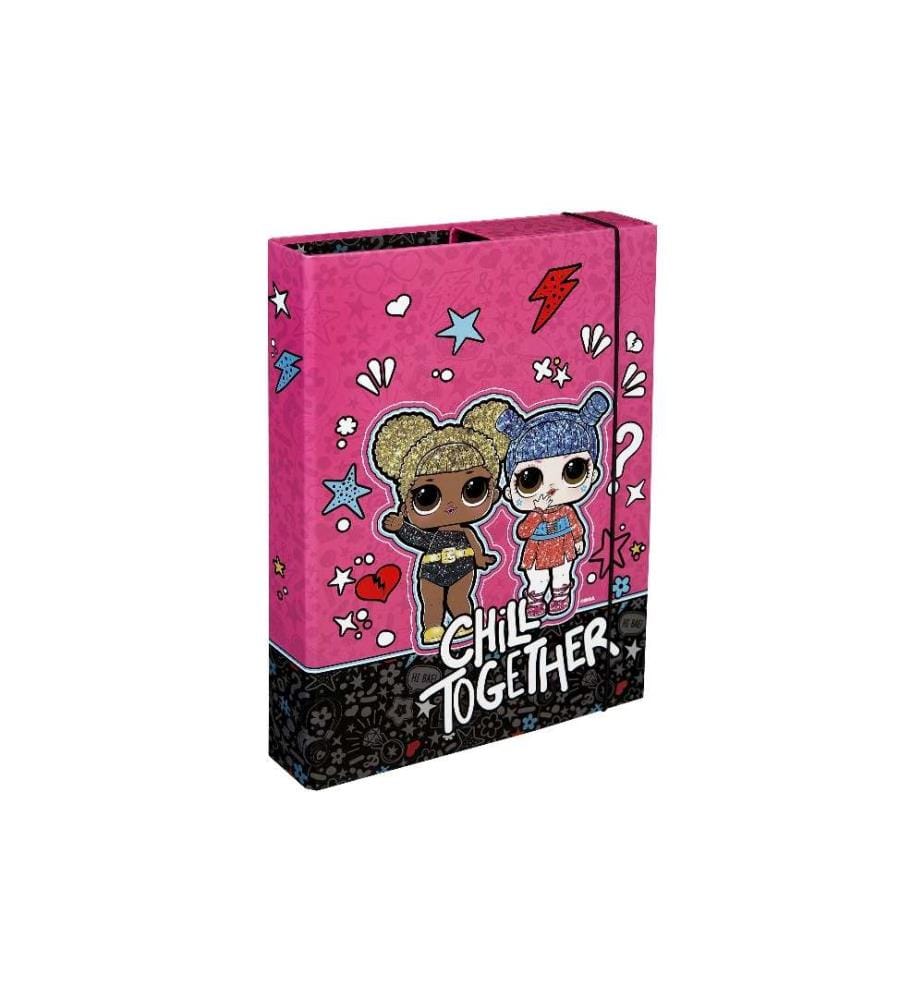 UNDERCOVER - Portfolio à ruban élastique A4 LOL Surprise, dos 4 cm Rose