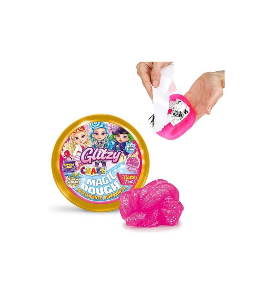 CRAZE - Plasticine Magic Dough Glitzy 80 g assorti