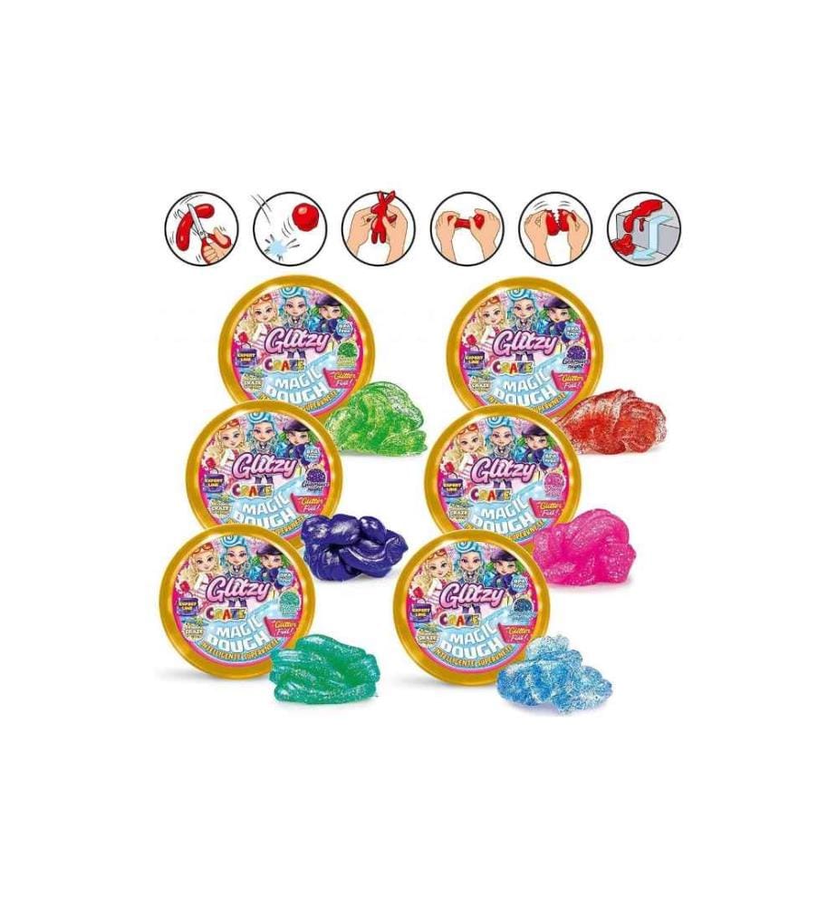 CRAZE - Plasticine Magic Dough Glitzy 80 g assorti