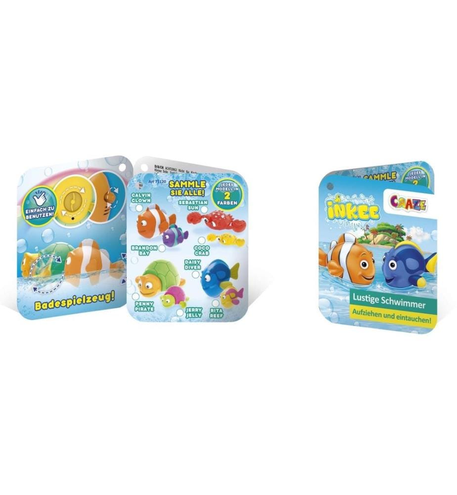 CRAZE - Jouet pour le bain Jouet à remonter Inkee assorti, 1 pièce
