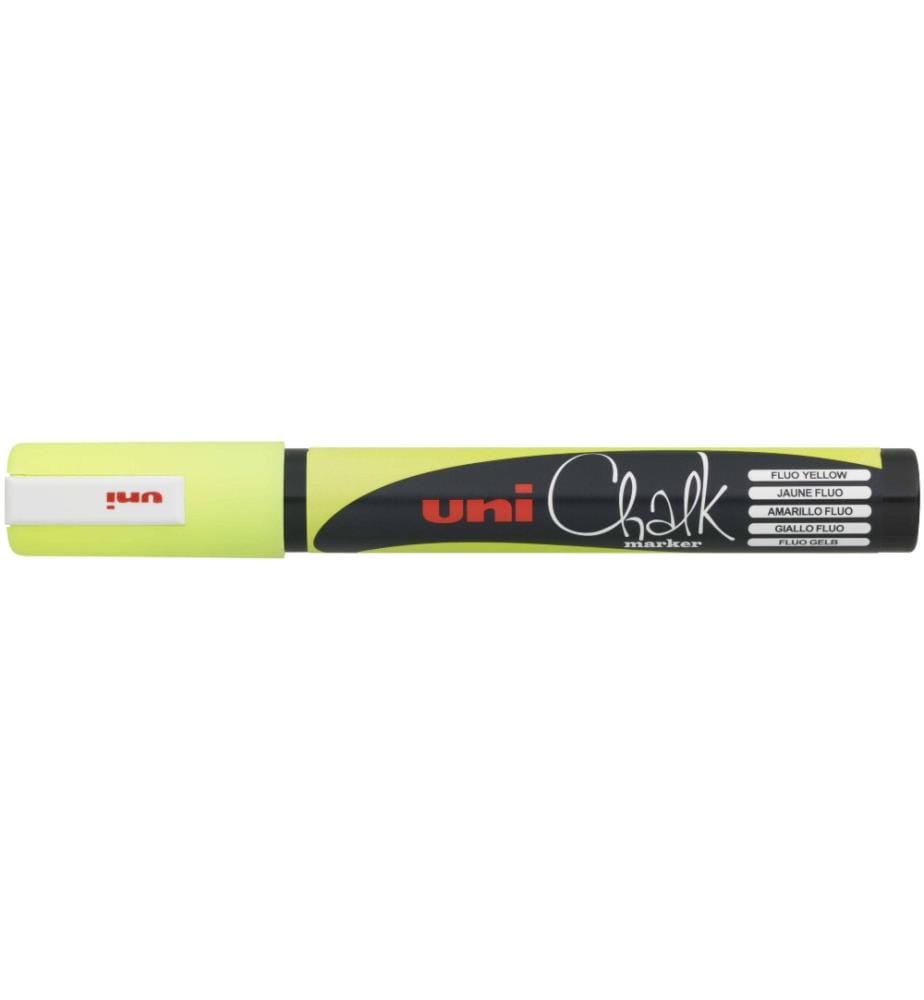 UNI - Marqueur craie liquide UNI - CHALK 1.8-2.5 mm Jaune fluo