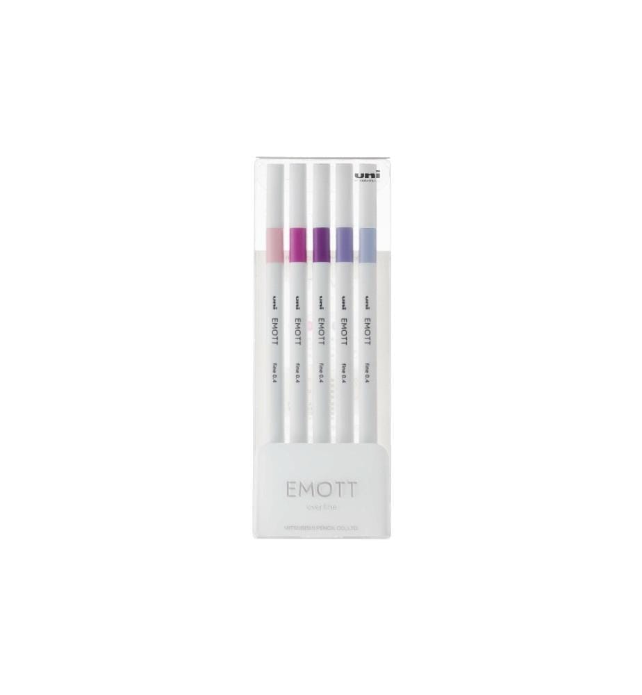 UNI - Fineliner Emott Floral 0.4 mm, 5er-Set