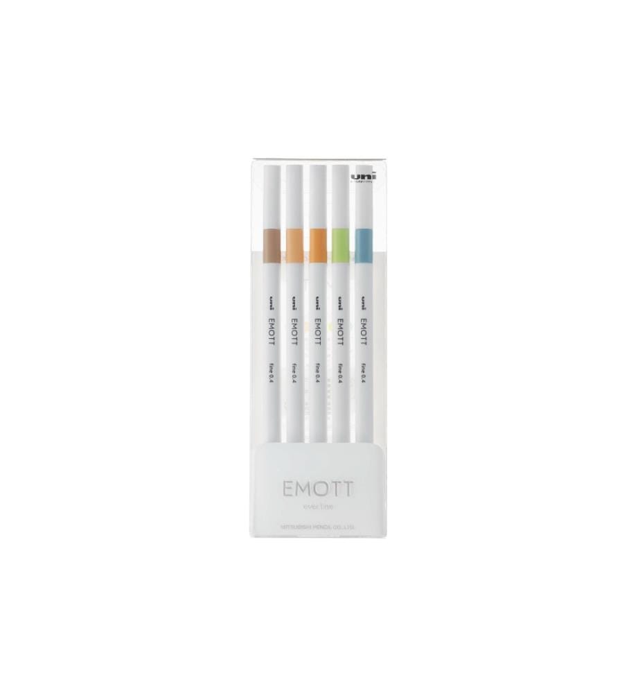 UNI - Fineliner Emott Nature 0.4 mm, 5er-Set