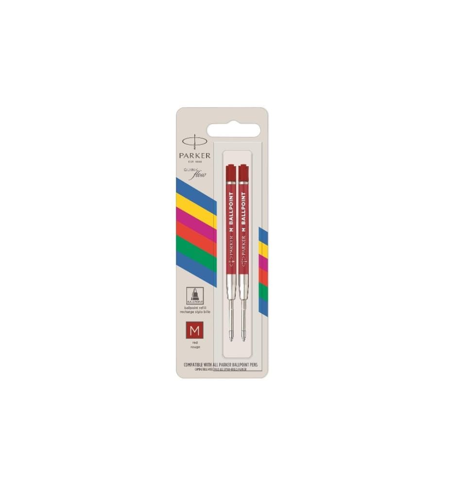 PARKER - Schreibmine Quinkflow Medium (M), Rot, 2 Stück