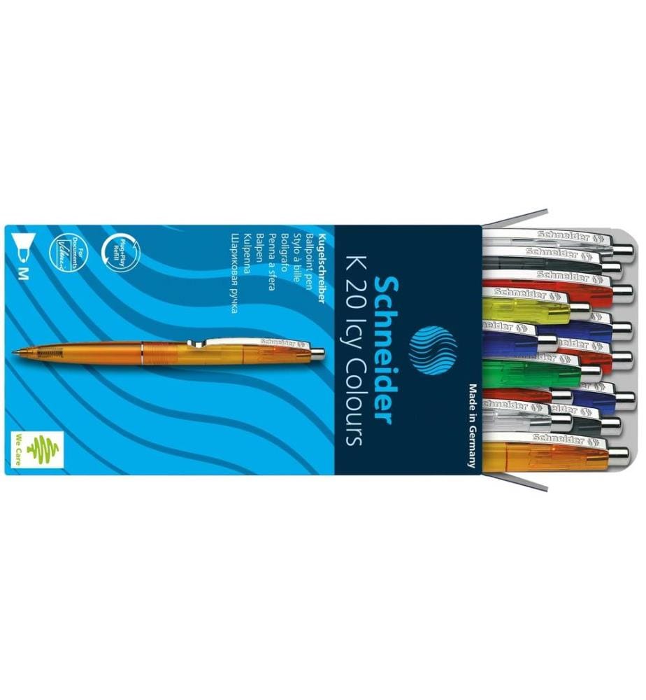 SCHNEIDER - Stylo bille K20 ICY- M assortis, 20 pièces
