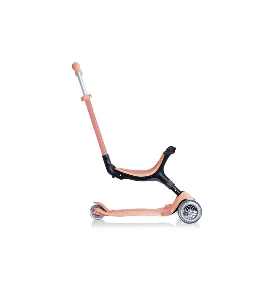 Tricycle / Draisienne / Trottinette Globber Go Up Foldable Plus ECO – 3 En 1 évolutif, Pliable, Guidon Réglable, Roues PU, Peach