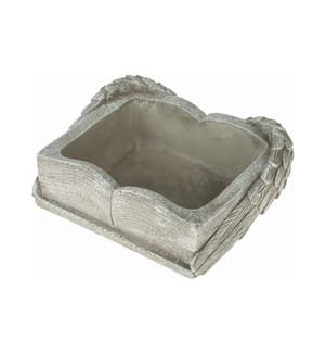 OPIFLOR - Décoration de la tombe Livre de Gabriel avec des ailes 19 x 16 cm, ciment