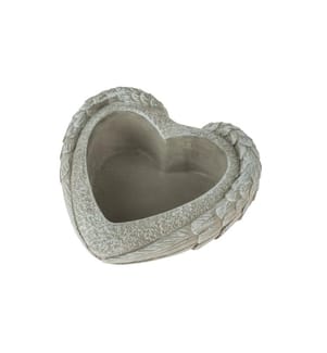OPIFLOR - Décoration de la tombe Gabriel Coeur avec des ailes Ø 21 cm, ciment