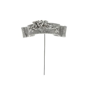 OPIFLOR - Décoration de la tombe Ruban de bouchon avec des roses Polyrésine, 15 cm