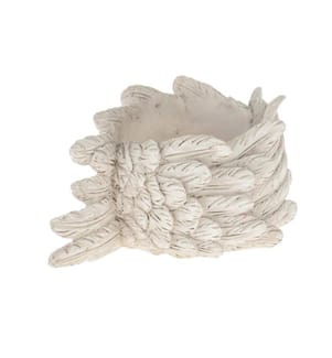 OPIFLOR - Décoration de la tombe Ailes d'ange en pot Polyrésine, Ø 7 cm
