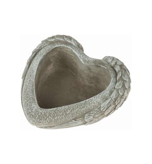 OPIFLOR - Décoration de la tombe Gabriel Coeur avec des ailes Ø 18.5 cm, ciment