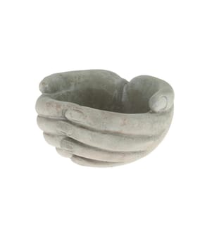 OPIFLOR - Décoration de la tombe Mains 14.5 x 13 x 7 cm, Gris