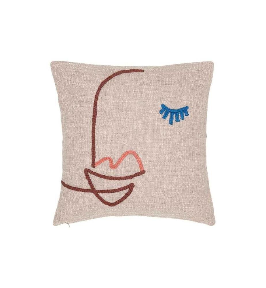 LIV INTERIOR - Housse de coussin Faces 45 cm x 45 cm, Rose clair