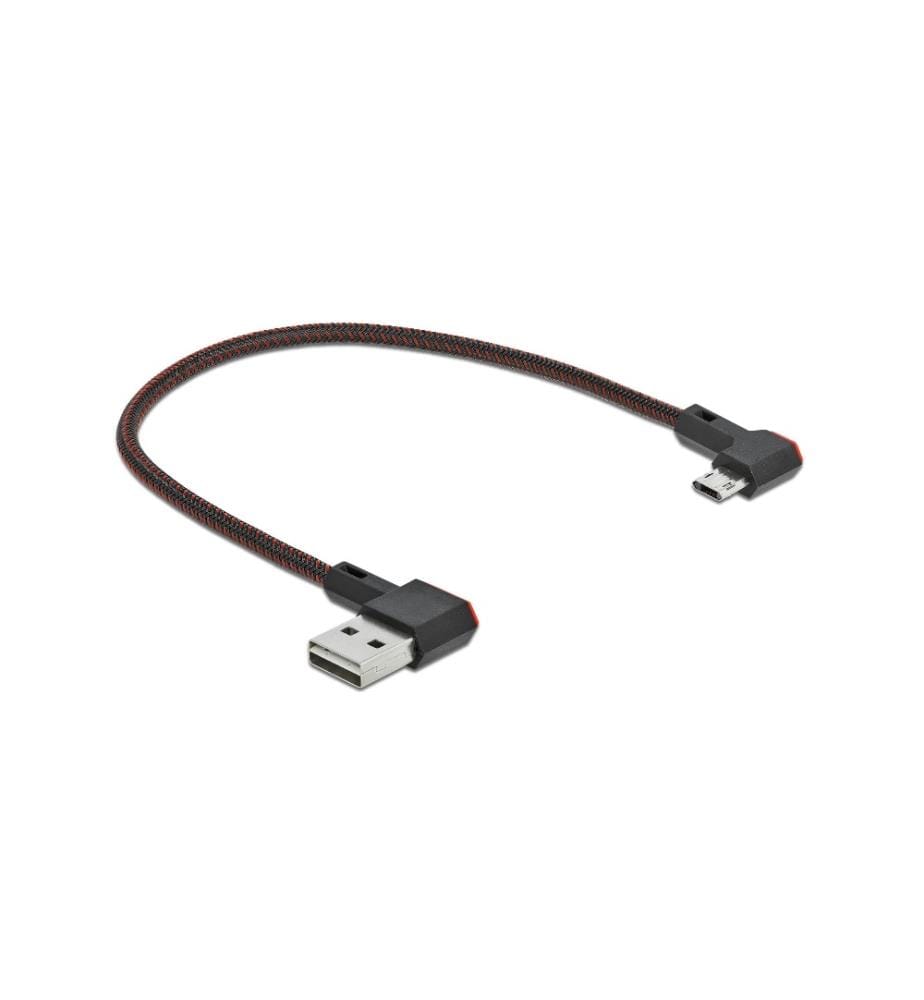 DELOCK - Câble USB 2.0 EASY-USB, coudé USB A - Micro-USB B 0.2 m