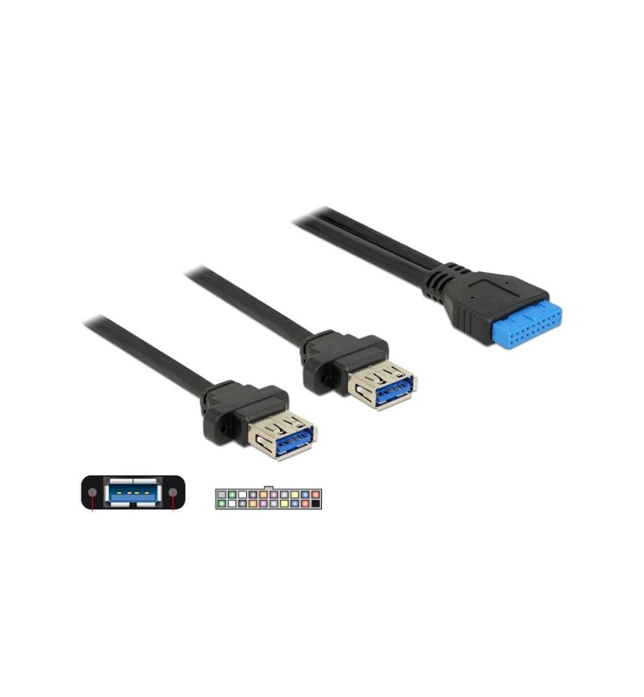 DELOCK - USB 3.0-Einbaukabel Pinheader - USB A 0.8 m