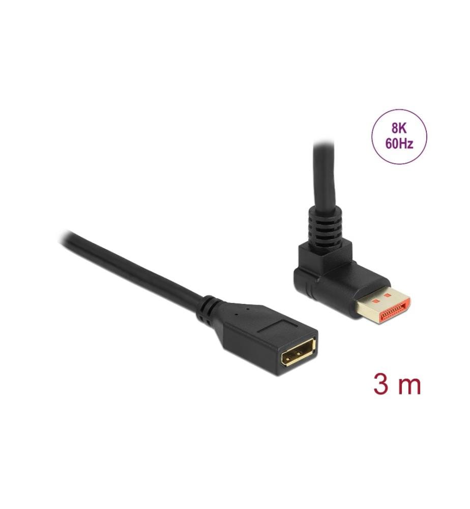 DELOCK - Verlängerungskabel Oben gewinkelt DisplayPort, 3 m