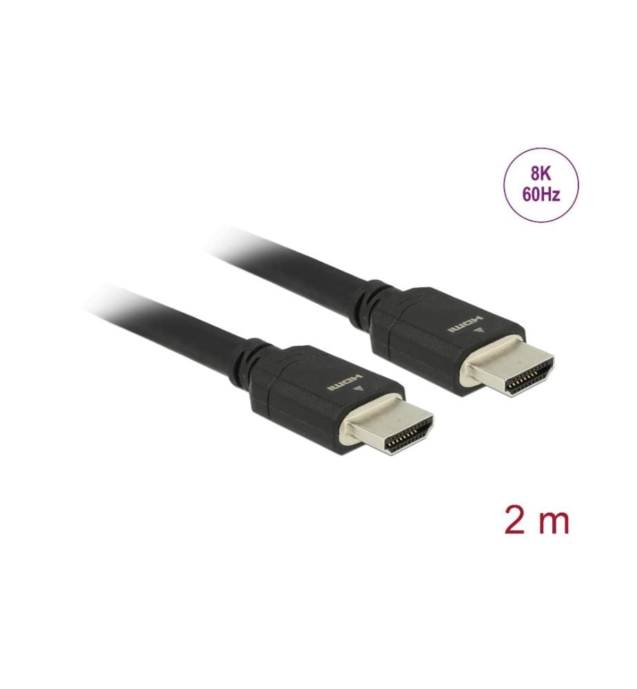 DELOCK - Kabel 8K 60Hz HDMI - HDMI, 2 m, Schwarz