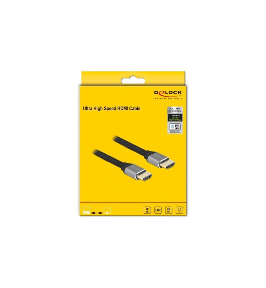 DELOCK - Kabel 8K 60Hz HDMI - HDMI, 0.5 m, Grau
