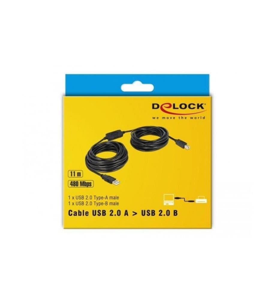 DELOCK - USB 2.0-Kabel  USB A - USB B 11 m