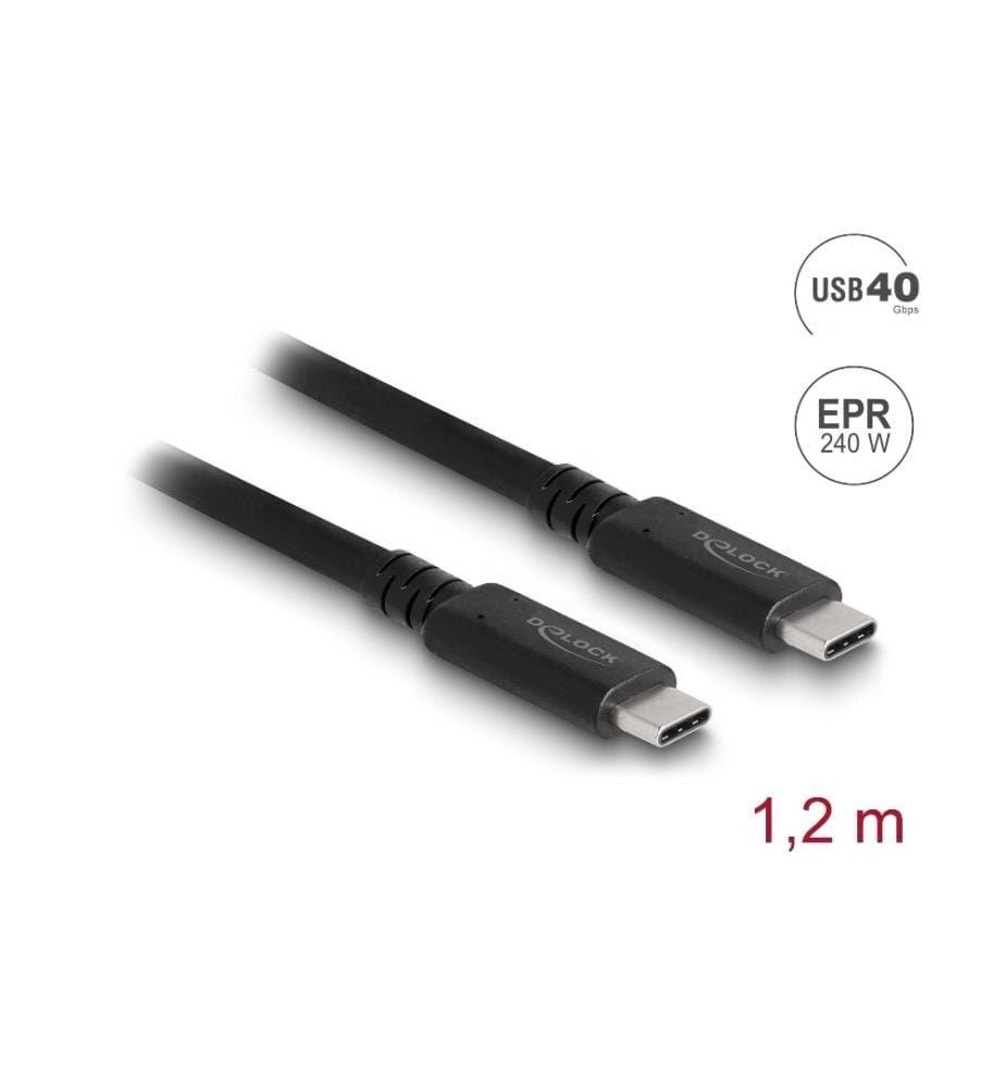 DELOCK - USB4-Kabel 40 Gbps koaxial USB C - USB C 1.2 m