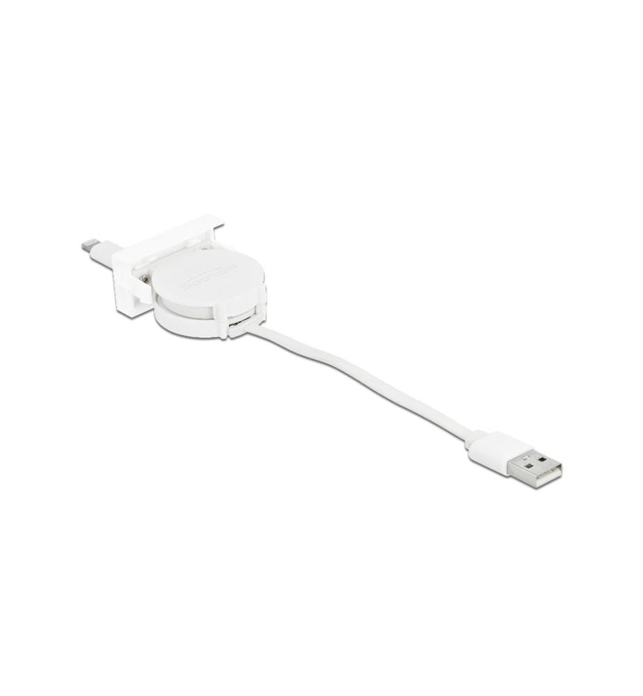 DELOCK - Easy 45 Modul USB 2.0 Ausrollkabel USB A - Lightning 0.5 m