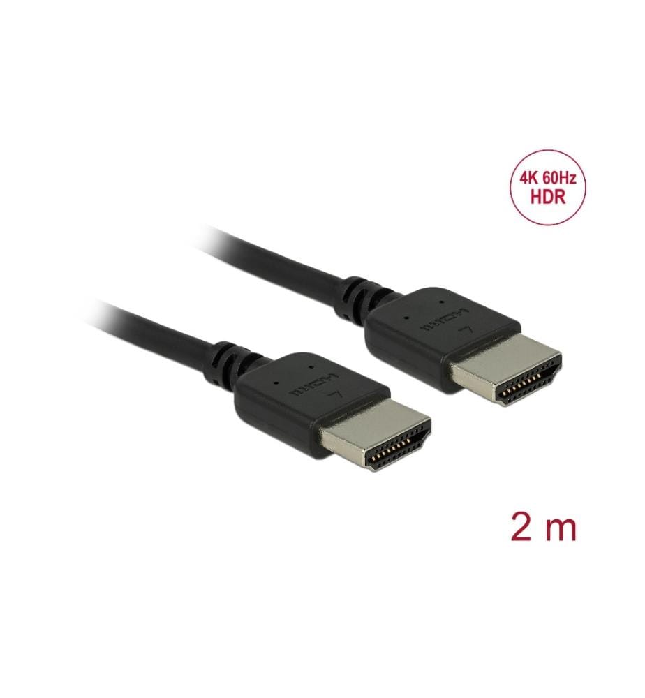 DELOCK - Kabel hochflexibel, 4K 60Hz HDMI - HDMI, 2 m, Schwarz