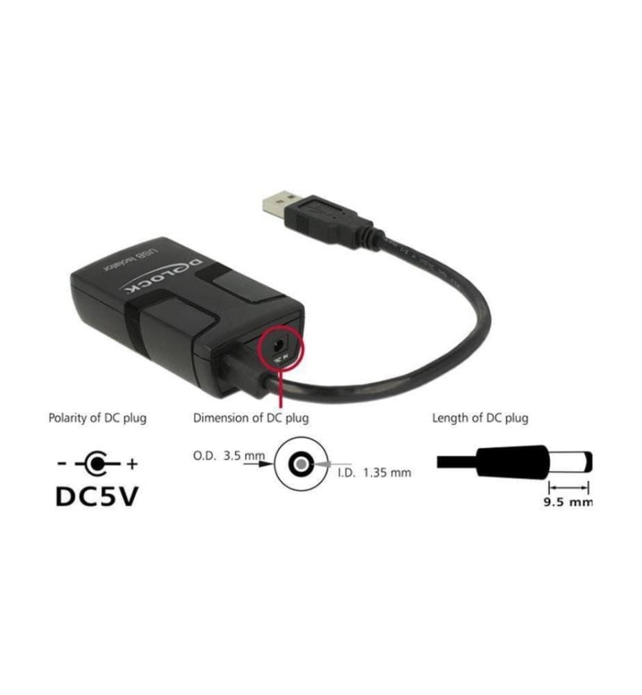 DELOCK - Isolateur USB  USB A - USB A 0.15 m