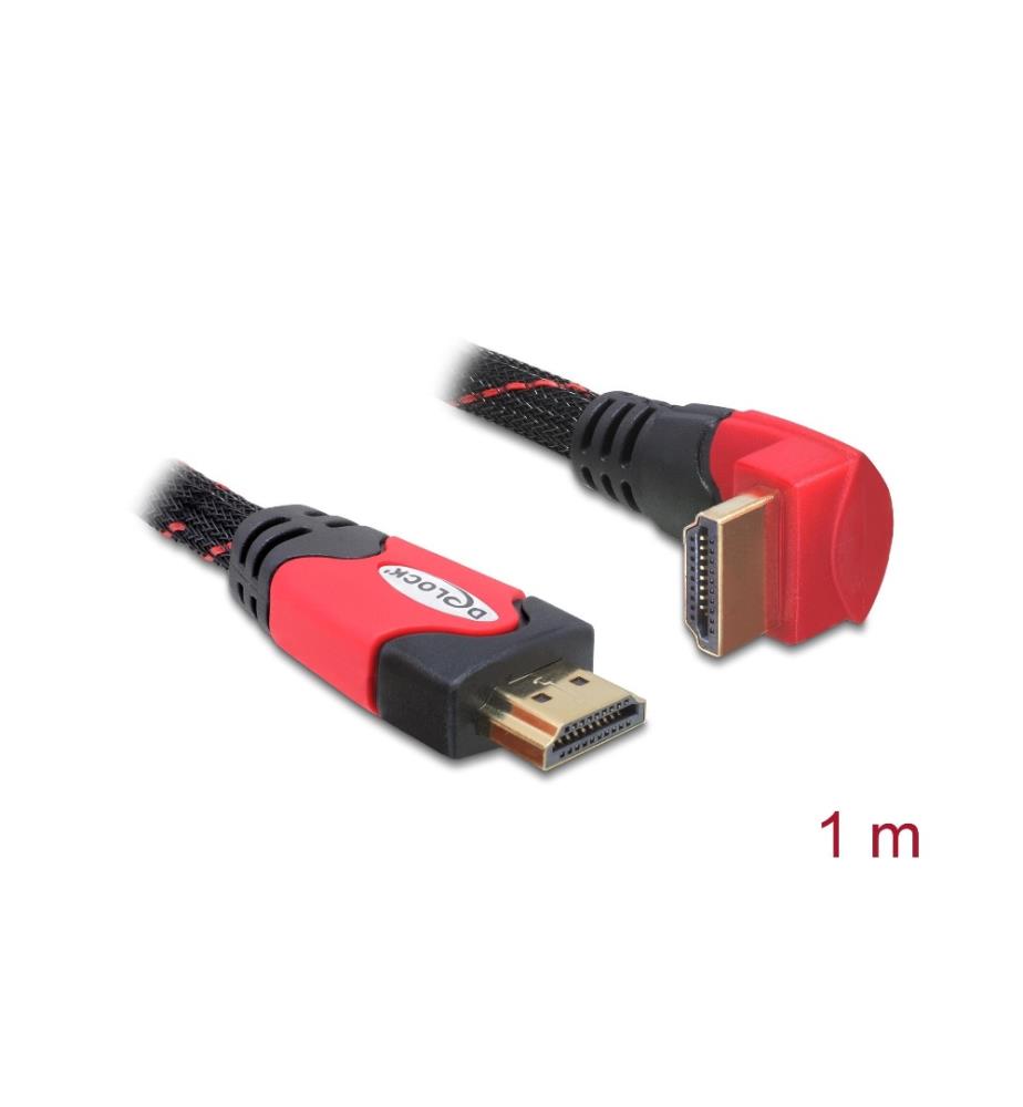 DELOCK - Kabel gewinkelt unten HDMI - HDMI, 1 m, Rot