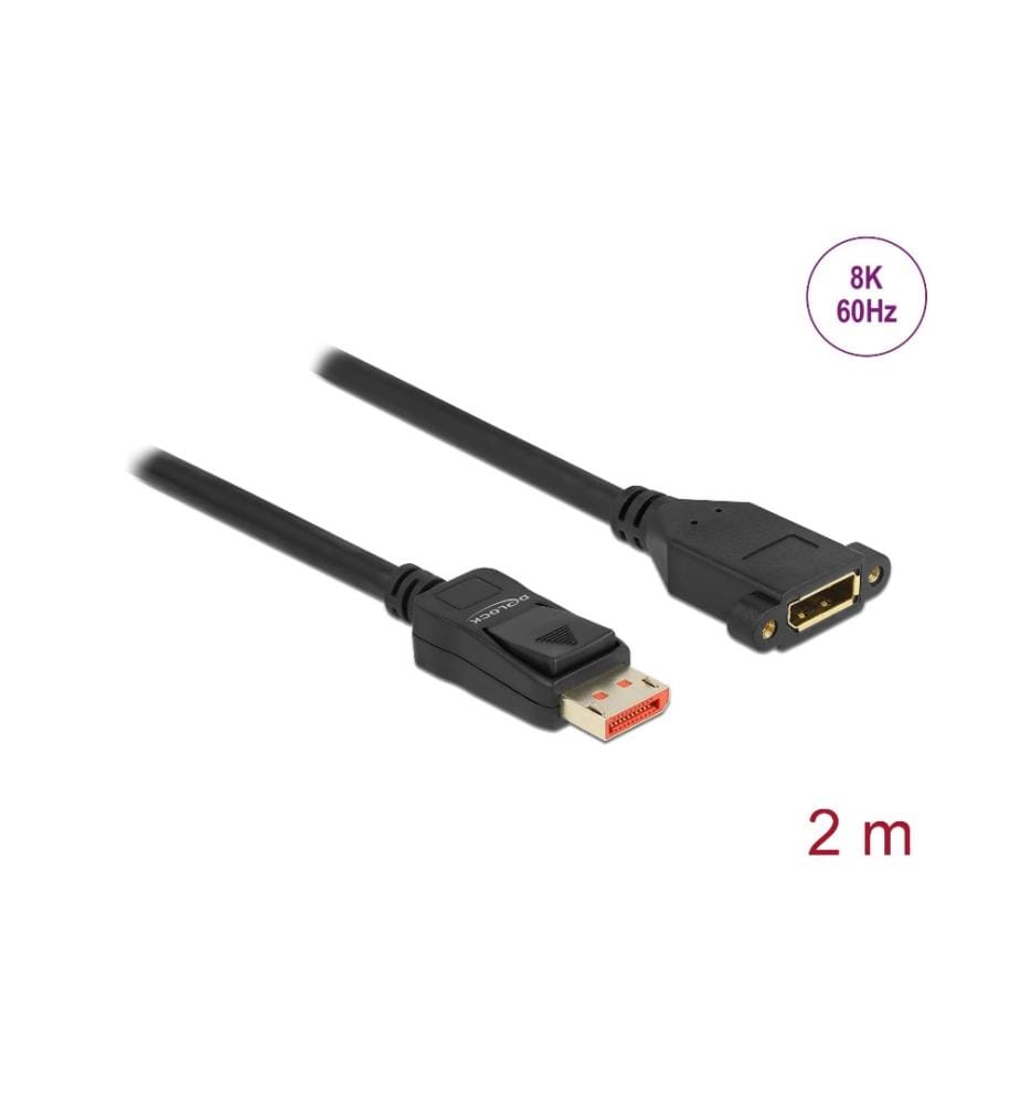 DELOCK - Câble de rallonge à encastrer DisplayPort - DisplayPort, 2 m