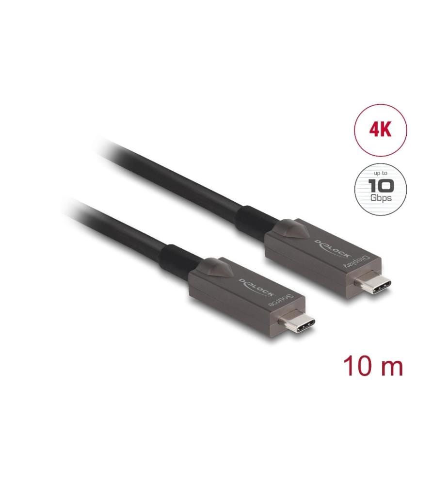 DELOCK - Optisches Kabel 4K 10Gbps USB Type-C - USB Type-C, 10 m
