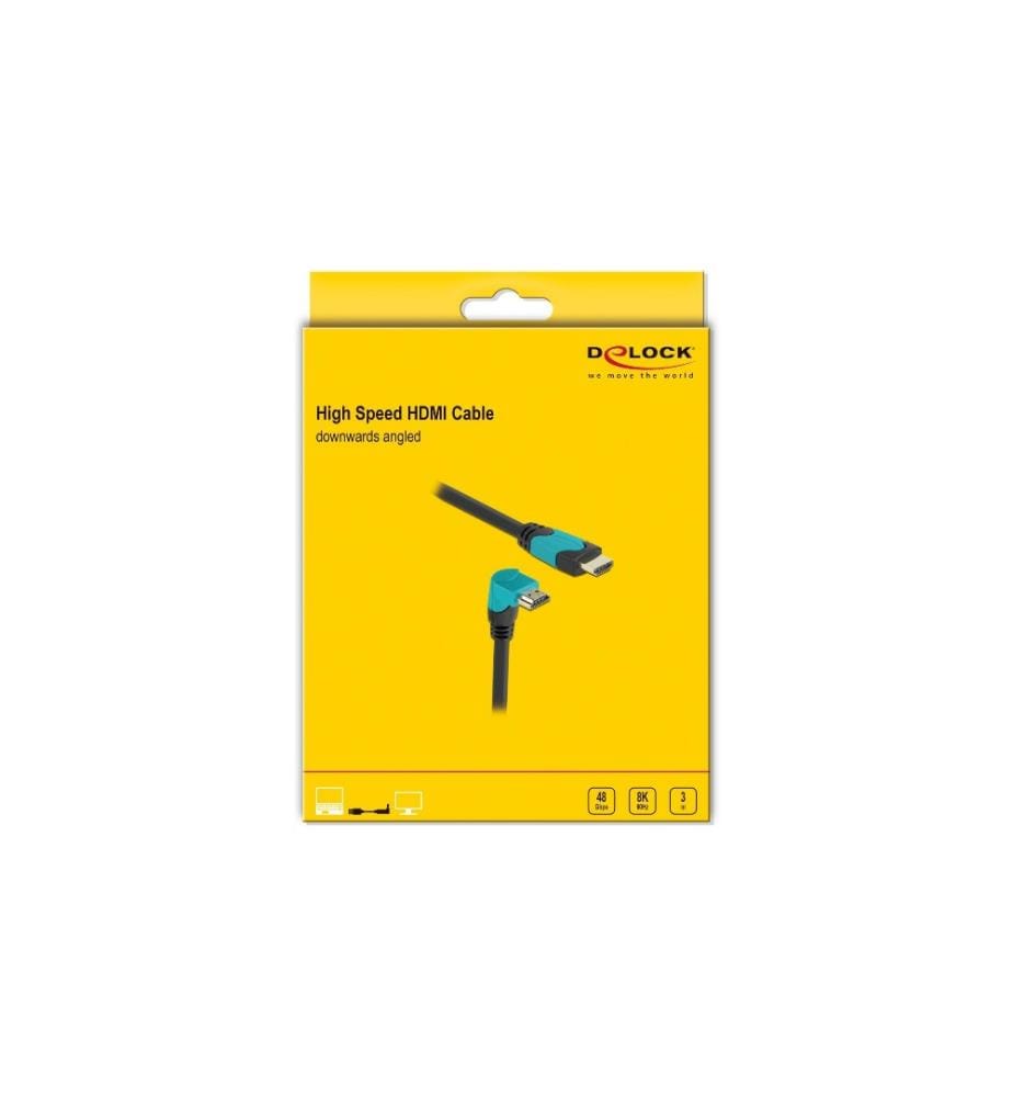 DELOCK - Kabel Unten gewinkelt 8K 60Hz HDMI - HDMI, 3 m