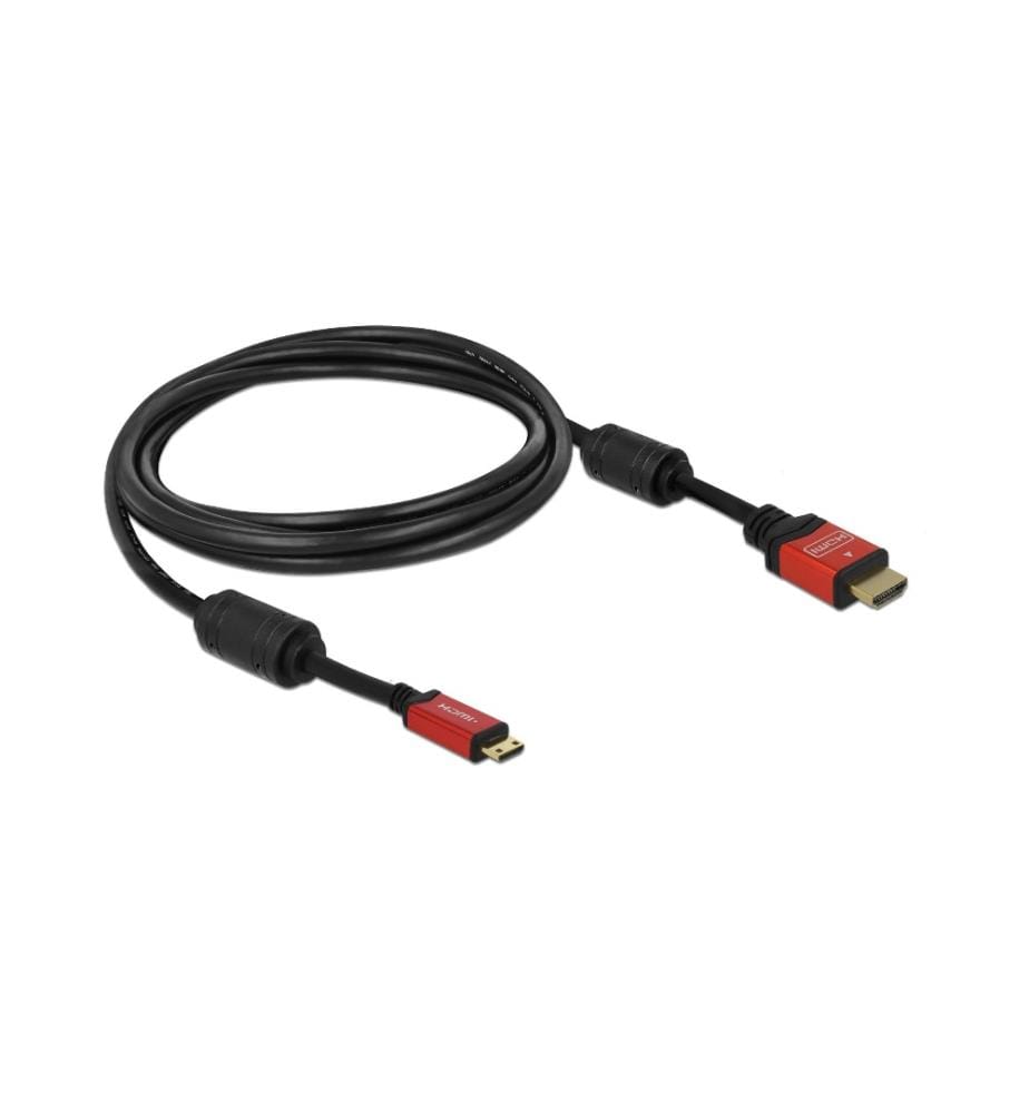 DELOCK - Kabel 4K 30Hz HDMI - Mini-HDMI (HDMI-C), 5 m, Rot